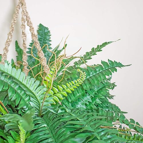 Miniatura 3 de Nearly Natural 6931 Boston Fern - Cesta colgante (22 x 22 x 33 pulgadas), color verde