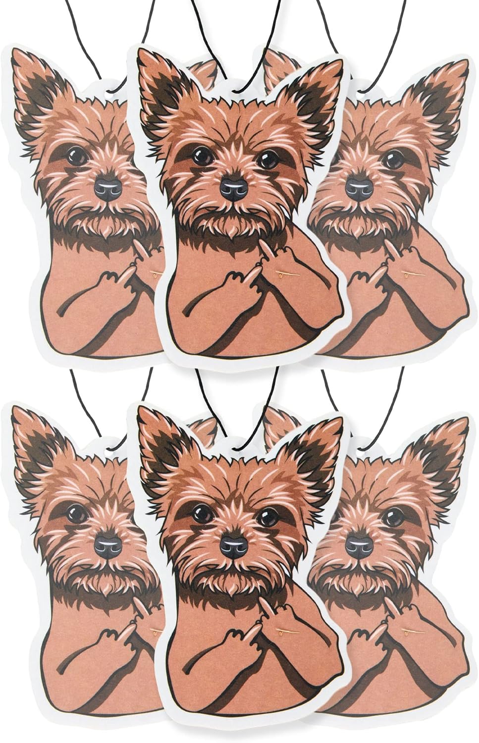 Dog Car Air Freshener 6 Pack Yorkie Scented With Essential