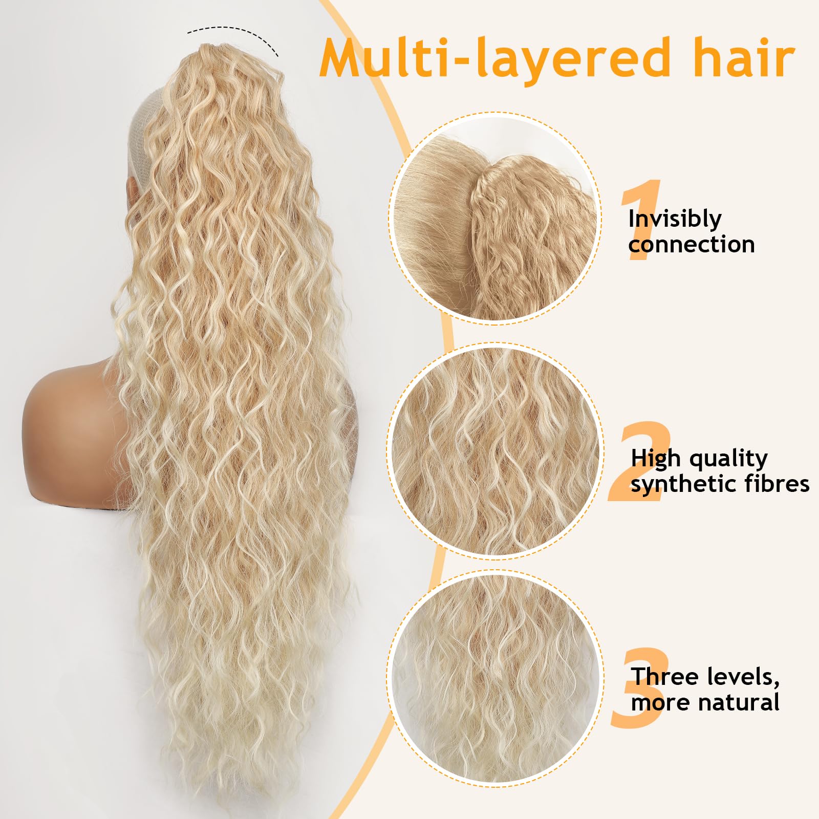 ORSUNCER Synthetic Claw Clip Ponytail Hair Extension