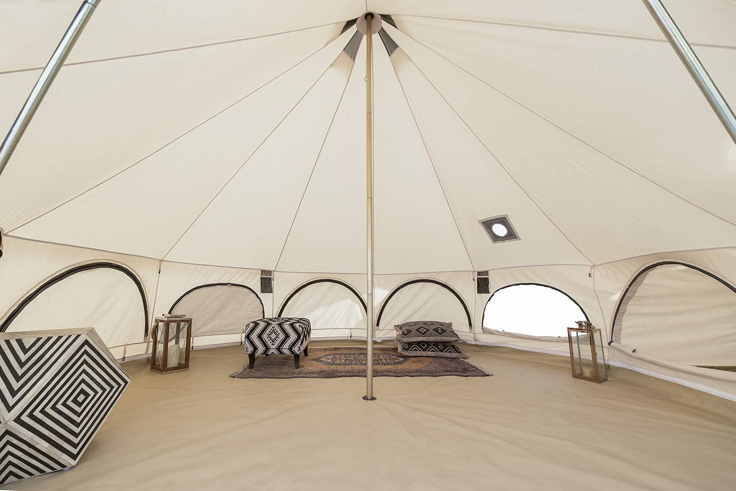 WHITEDUCK Avalon Canvas Bell Tent - Luxury All Season Tent for Camping & Glamping Made from Premium & Breathable 100% Cotton Canvas w/Stove Jack, Mesh