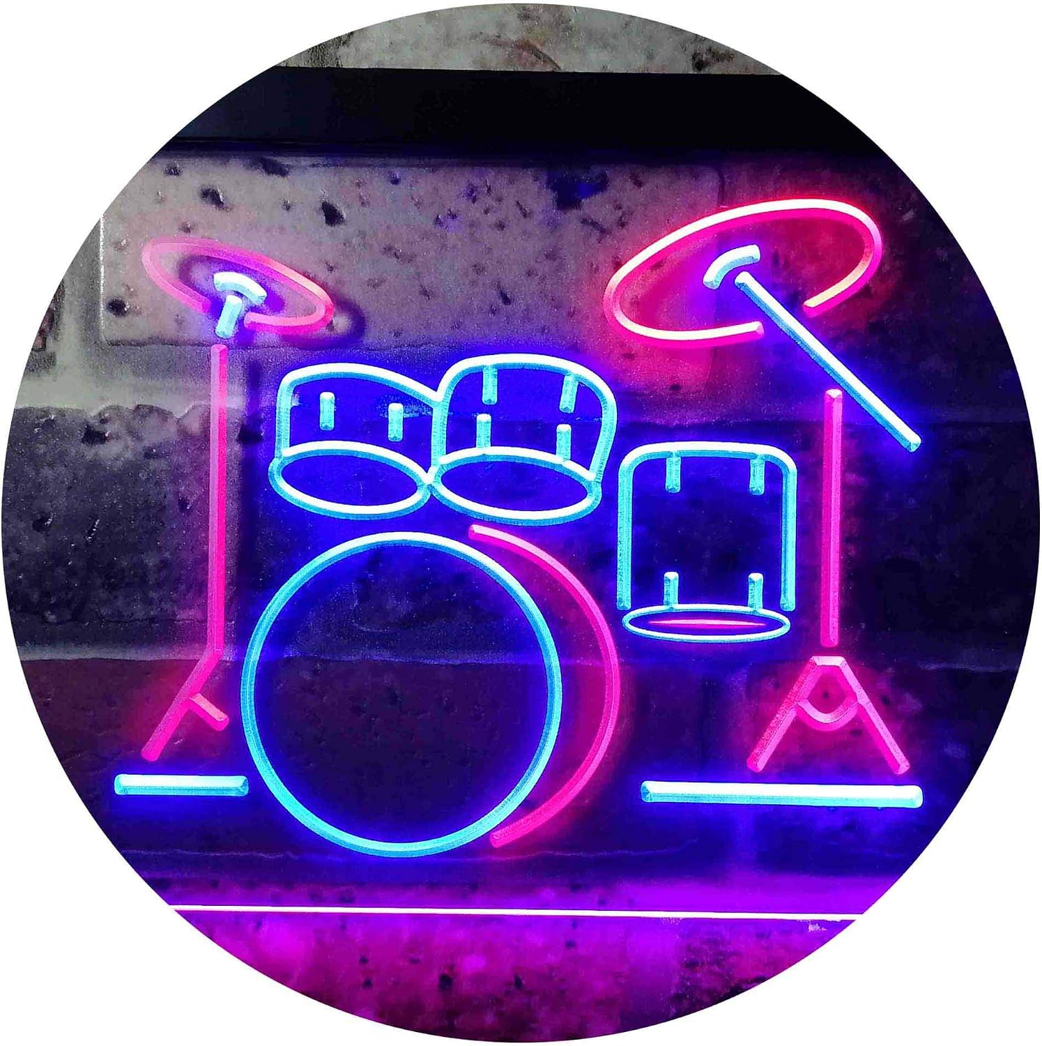ADVPRO Drum Music Band Room Dual Color LED Neon Sign Red & Blue 24" x 16" st6s64-i0230-rb