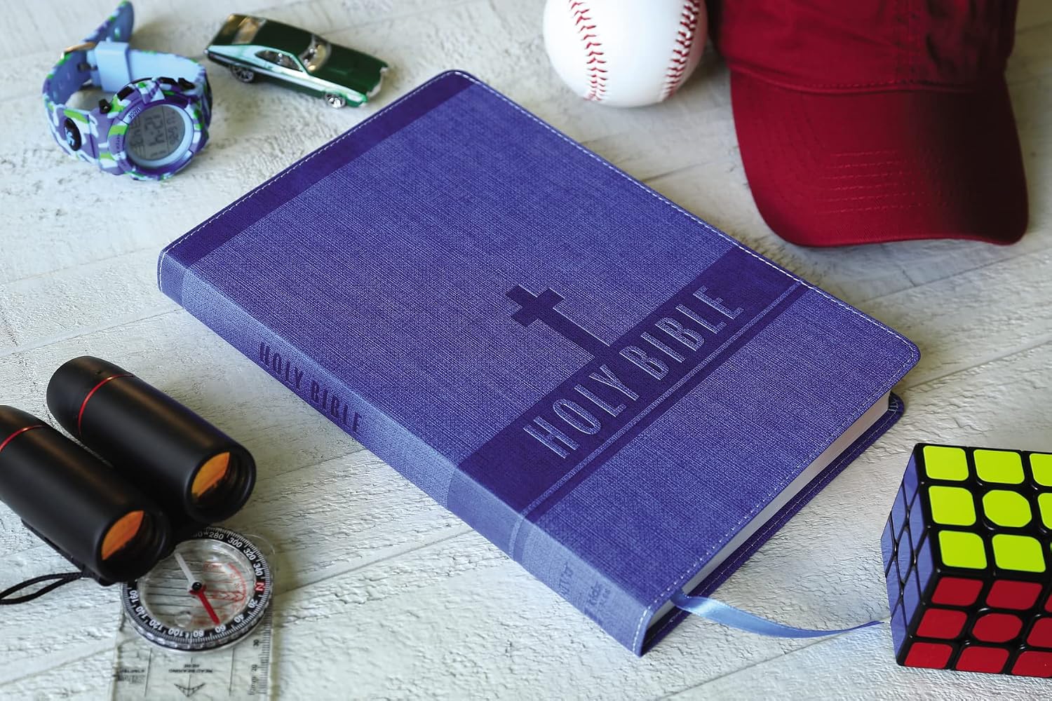 NIV, Bible for Kids, Large Print, Leathersoft, Blue, Red Letter, Comfort Print: Thinline Edition (Easy-to-Read, Easy-to-Carry)