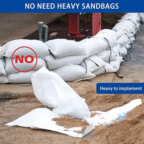 Miniatura 7 de Frienda Barreras de inundación activadas por agua de 17 x 6.5 pulgadas para el hogar, bolsas de arena sin arena, barreras de agua reutilizables para