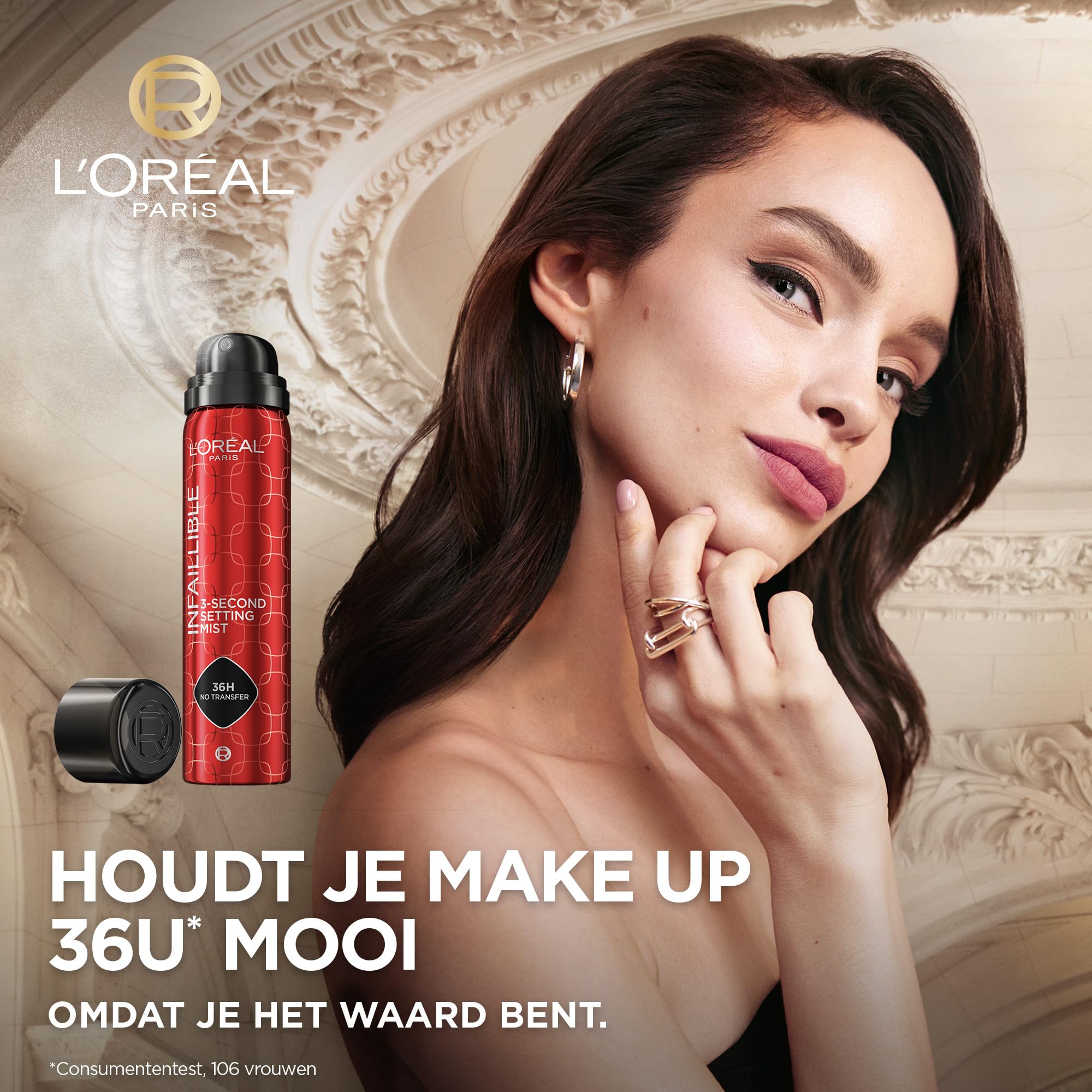 L'Oréal Paris Infaillible 3 secondes Setting Mist - Spray de réglage - Transfert résistant en 3 secondes - Pour un maquillage qui dure jusqu'à 36 heures - 75 ml