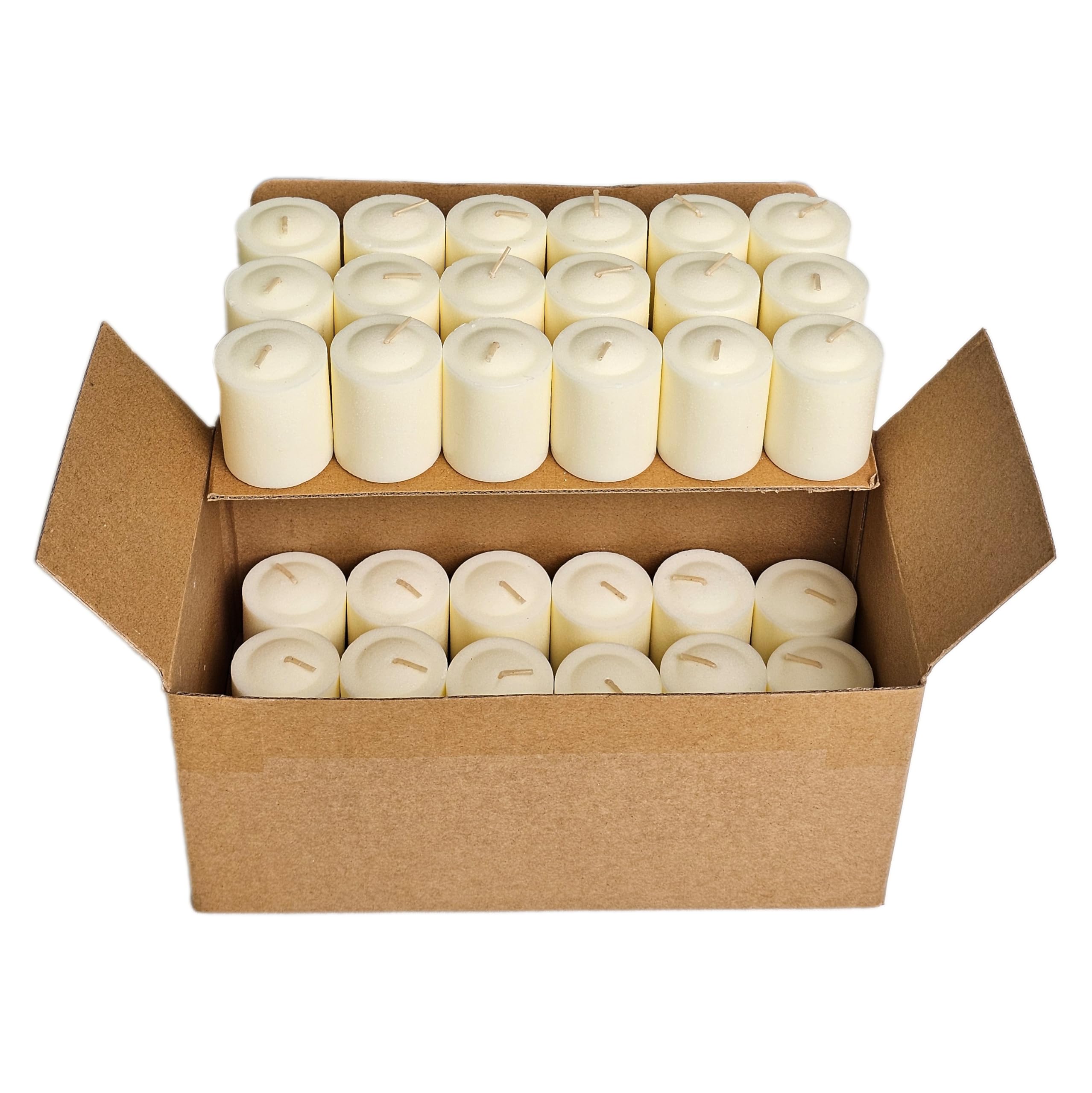 CW Studio Candele votive pressanti non profumate, lunghe ore, senza fumo e antigoccia, cera di alta qualità con stoppino in cotone, perfette per matrimoni, eventi, casa e decorazioni romantiche (36