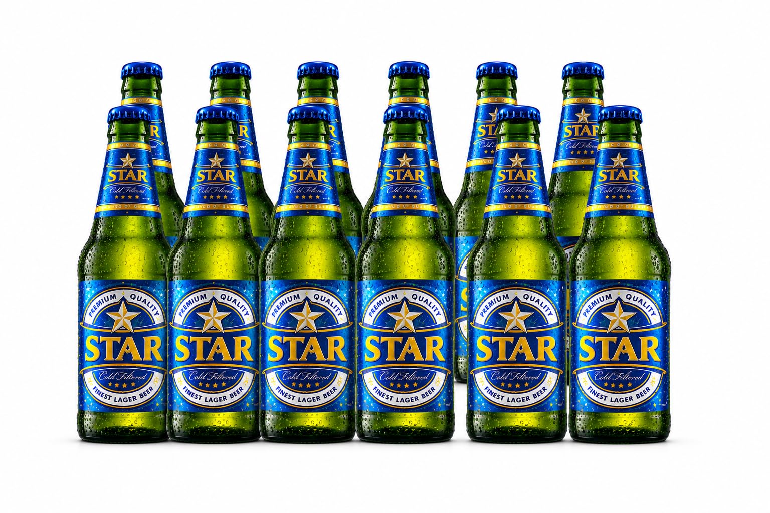 Star Bier Nigeria 12 x 450ml Flaschen Bier aus Afrika mit 5,1% Vol. Premium Lagerbier Importbier aus Nigeria Mild Würzig Vollmundig Exotisches Bierpaket für Bierliebhaber