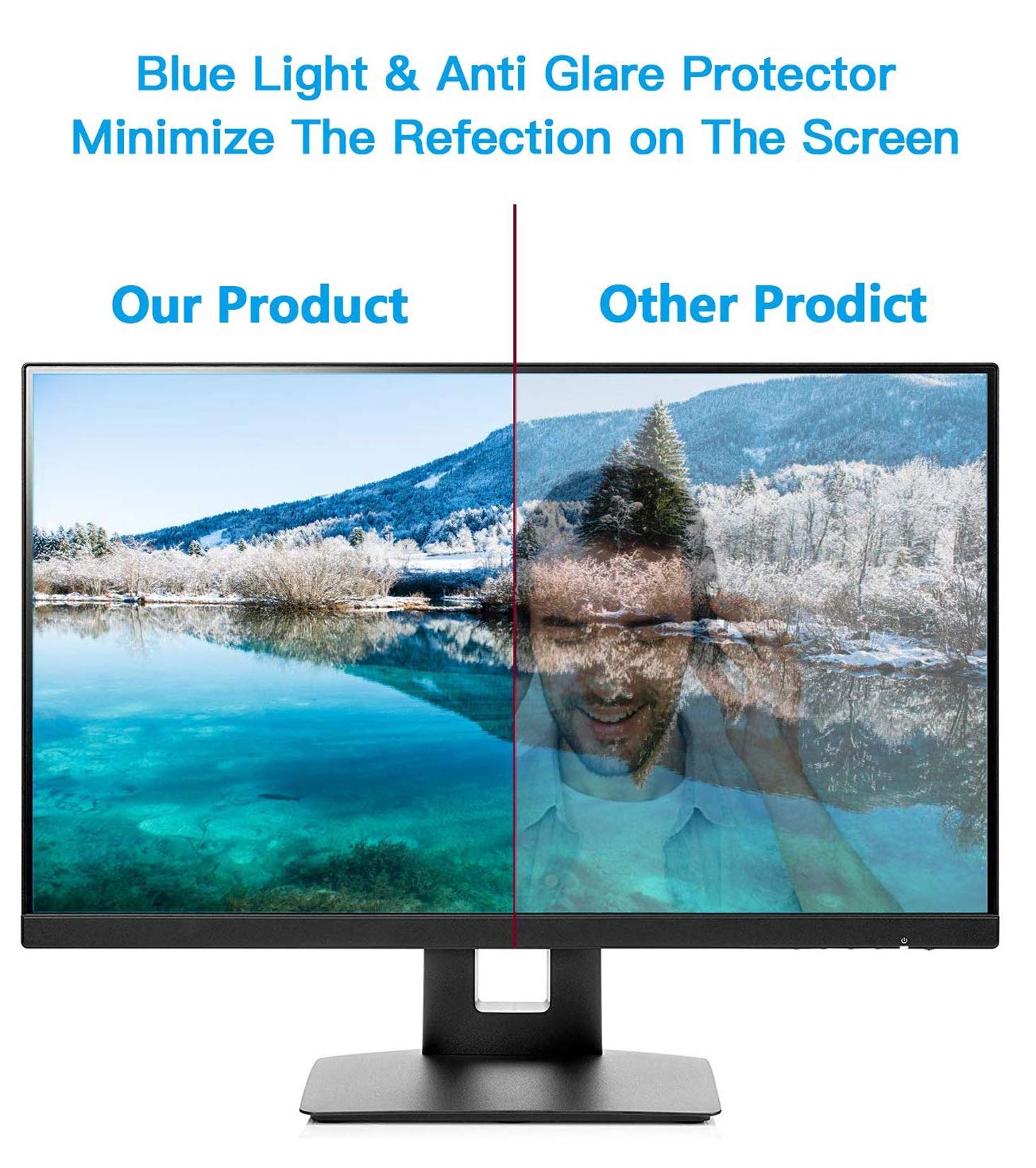 WLWLEO Laptop Screen Protector Film für 12 bis 17-Zoll-Anzeige Hängen Anti Blaulichtfilter & Displayschutzfolie für die Augen Anti-Glare Film für Computer-Bildschirme,15.6"(370 * 228)