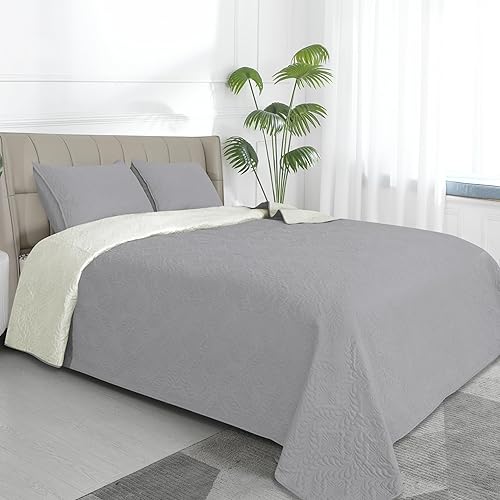 Miniatura 25 de Easy-Going - Juego de edredón reversible tamaño Queen Plus con 1 edredón y 2 fundas de almohada, colcha de cama suave, microfibra ligera resistente