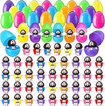 72 Pcs Easter Eggs Filled with Jesus Figurine Plastic Easter Colorful Eggs Religious Jesus Basket Stuffers Party Gift for Egg Hunt Fillers