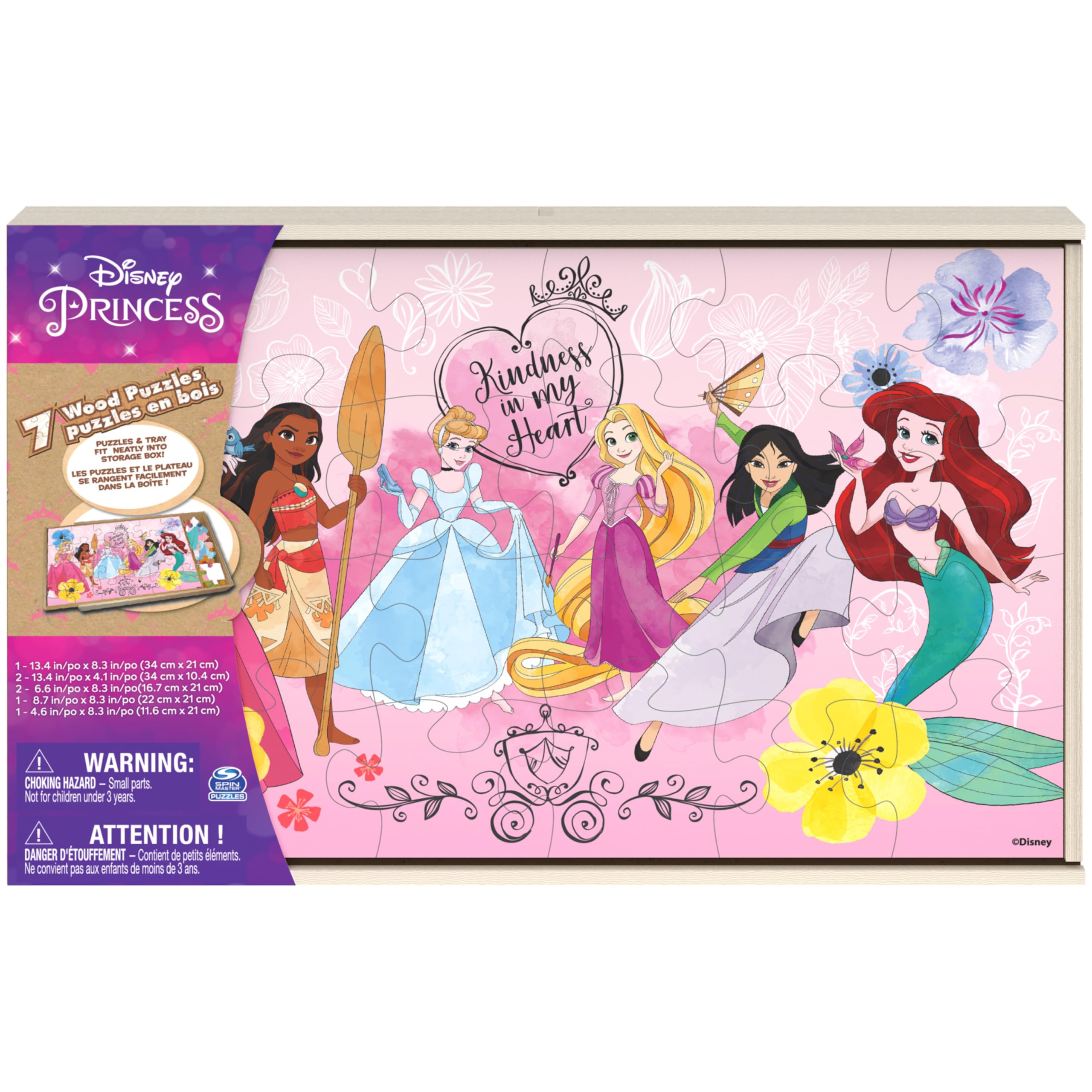 Spin Master Games, Disney Princess Puzzles, 7-Pack, Jigsaw Kids