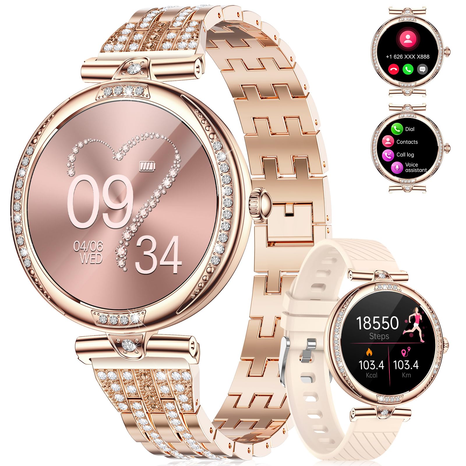 Montre Connectée, Trackers De Fitness Pour Femme Homme Avec Moniteur De Fréquence Cardiaque
