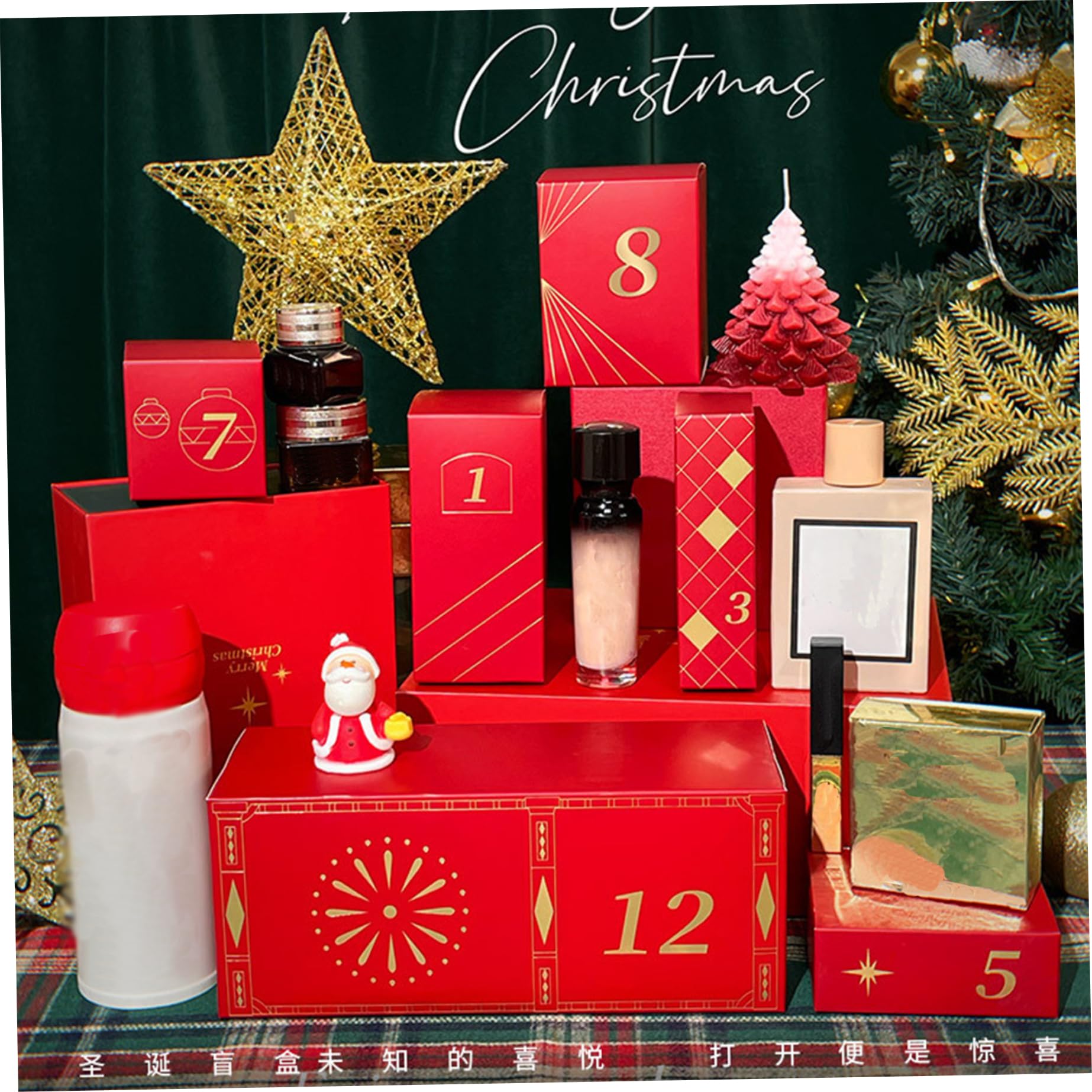Calendari dell'Avvento vuoto per riempire il calendario vuoto dell'avvento natalizio con 12 scatole calendario riempimento fai -da -te per bambini decorazioni per le vacanze di Natale per bambini
