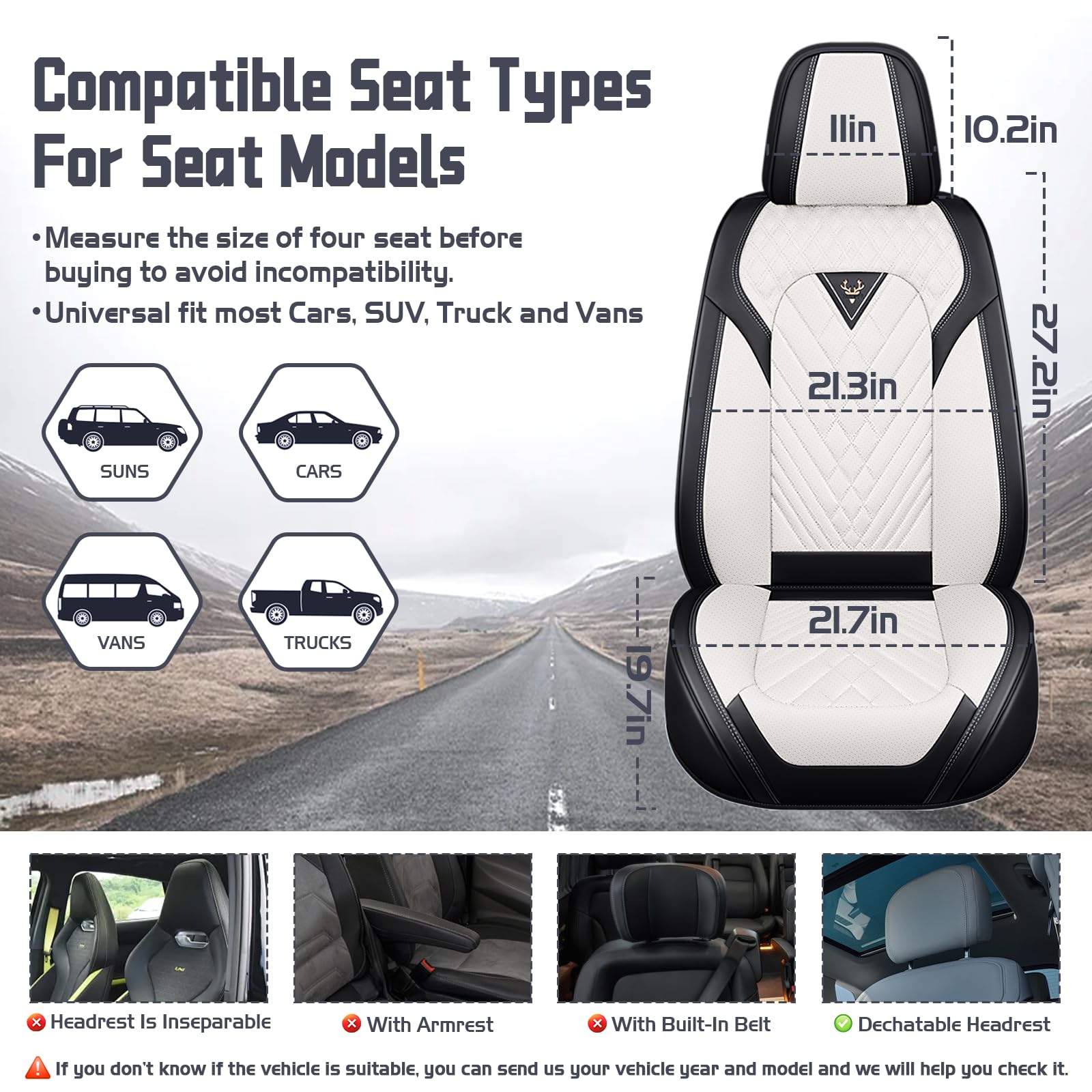 Car Seat Covers for GMC Sierra 2500 2000-2026 Waterproof Nappa Leather Full Set Seat Cover Anti-Slip and Comfortable — view 7