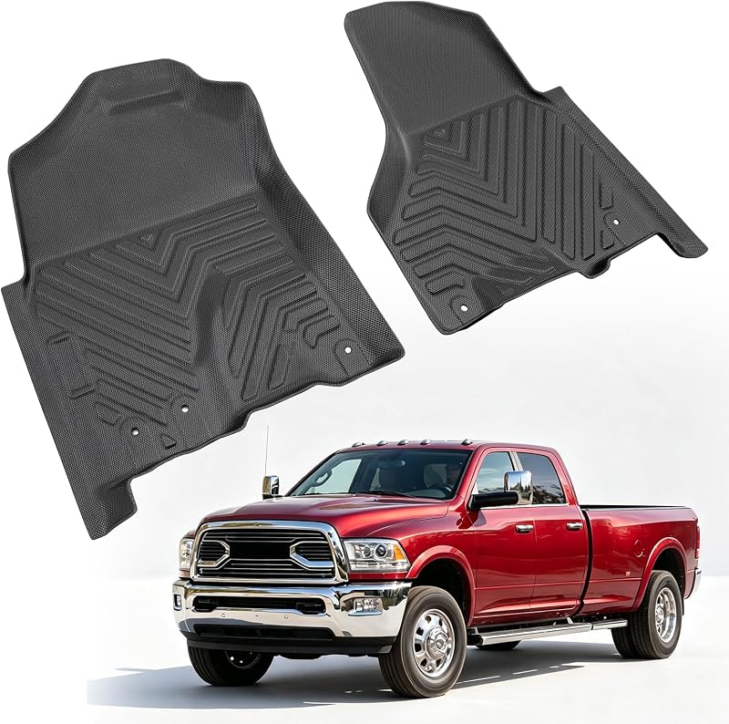 Tapetes Automotivos Dianteiros em TPE para Dodge Ram 1500 2009–2024, carroceria Classic 2019–2024, Geazvoro, 2 peças