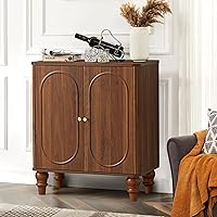 Vista 8 de ORRD Fluted Storage Cabinet, Modern Credenza Wooden Accent Sideboard Buffet Cabinet with Adjustable Shelves and Solid Wood Legs, Console Table for