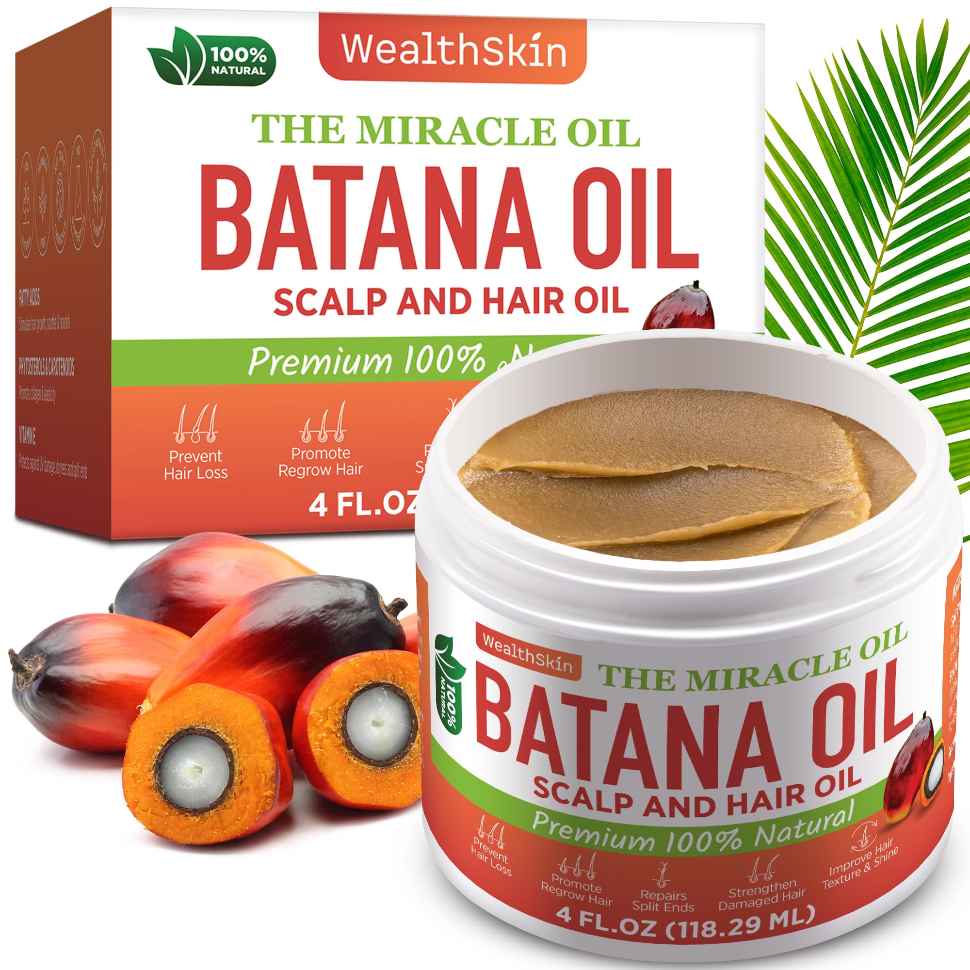 Raw Batana Oil for Hair Growth - 100% Pure & Organic from Honduras, Clear