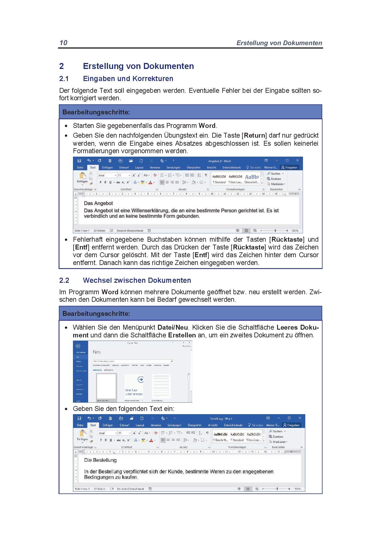 Arbeiten mit Word 2016: Schülerband