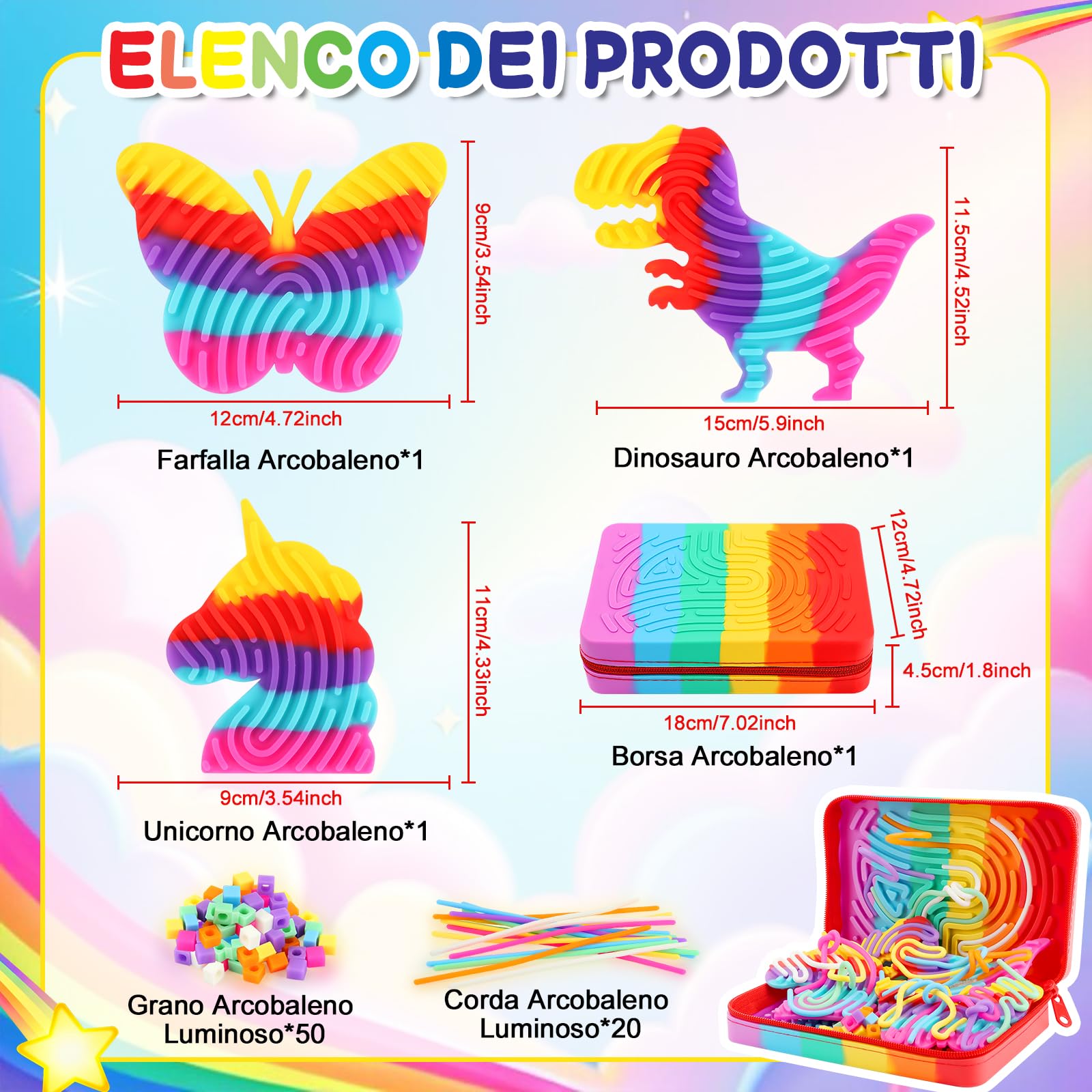 JONRRYIN Silicone Sensory Activity Board, 3 Giocattolo Sensoriale Fidget Toys in Silicone per ADHD, Autismo, Antistress, Ansia, Regali per Bambini di 3 Anni e Adulti con Borsa da Viaggio e 20 Corde