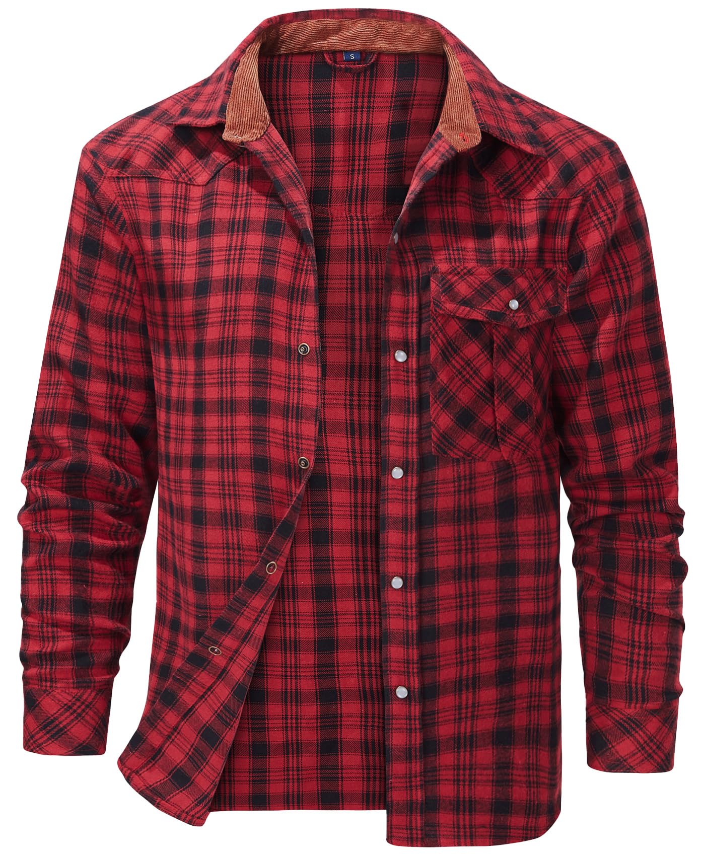 AIEOE Camicia a quadri da uomo a maniche lunghe in flanella casual camicia a quadri camicia da boscaiolo camicie button up flanella a quadri camicia top con tasca