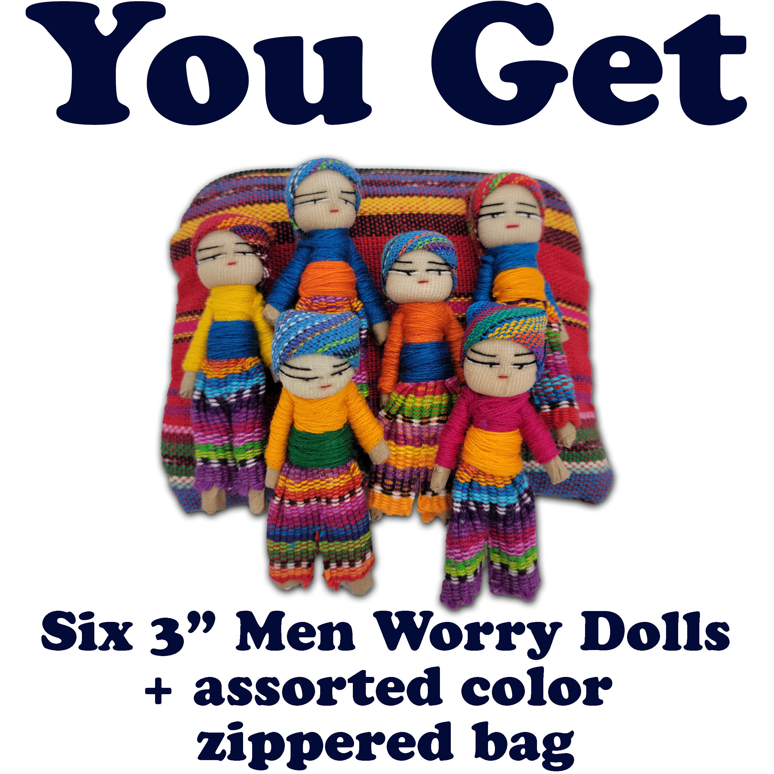 6 Bambole Worry Doll In Bustina - Fatte A Mano In Guatemala, Fair Trade, Circa 6 Cm - Foto 9