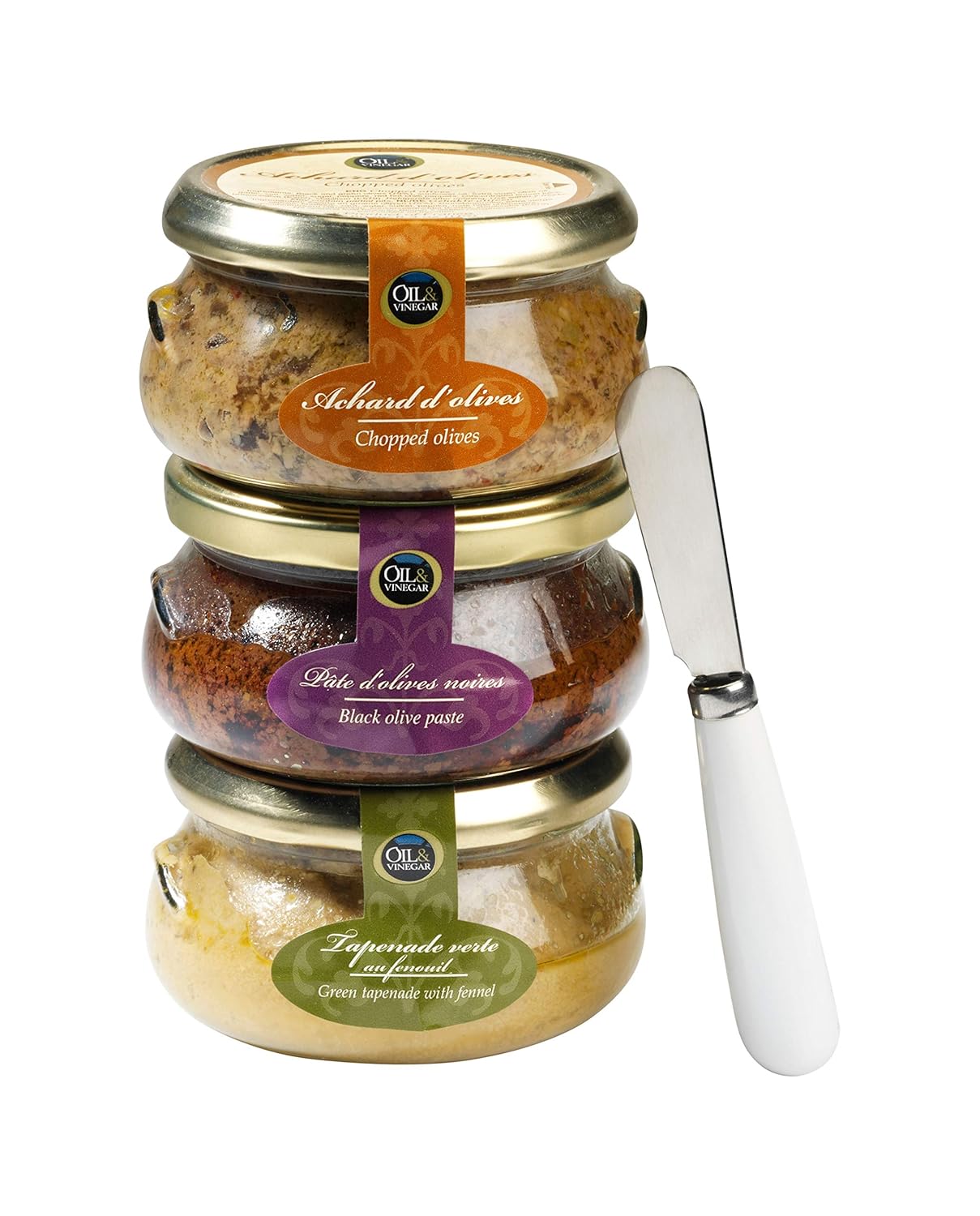OIL & VINEGAR French Tapenade Trio Gift Set with a White