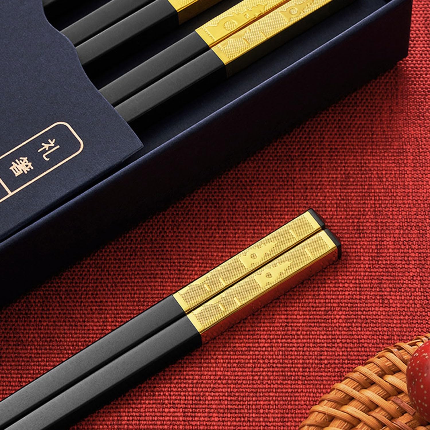BBAUER chopsticks essstäbchen sushi stäbchenJapanische Essstäbchen-Geschenkbox, 10 Paar rutschfeste Essstäbchen aus Legierung für den Hausgebrauch