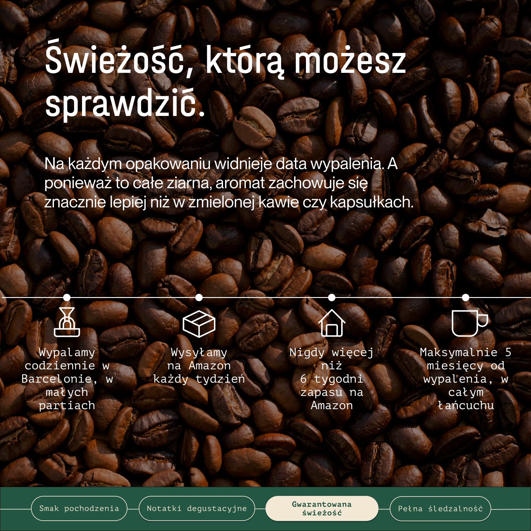 Incapto Kawa ziarnista Specialty 1 kg | Pochodzenie: Kolumbia | 100% Arabica | Kawa segmentu Specialty (84 punkty SCA) | Naturalny, rzemieślniczy proces palenia | Huila Estate, Cadefihuila