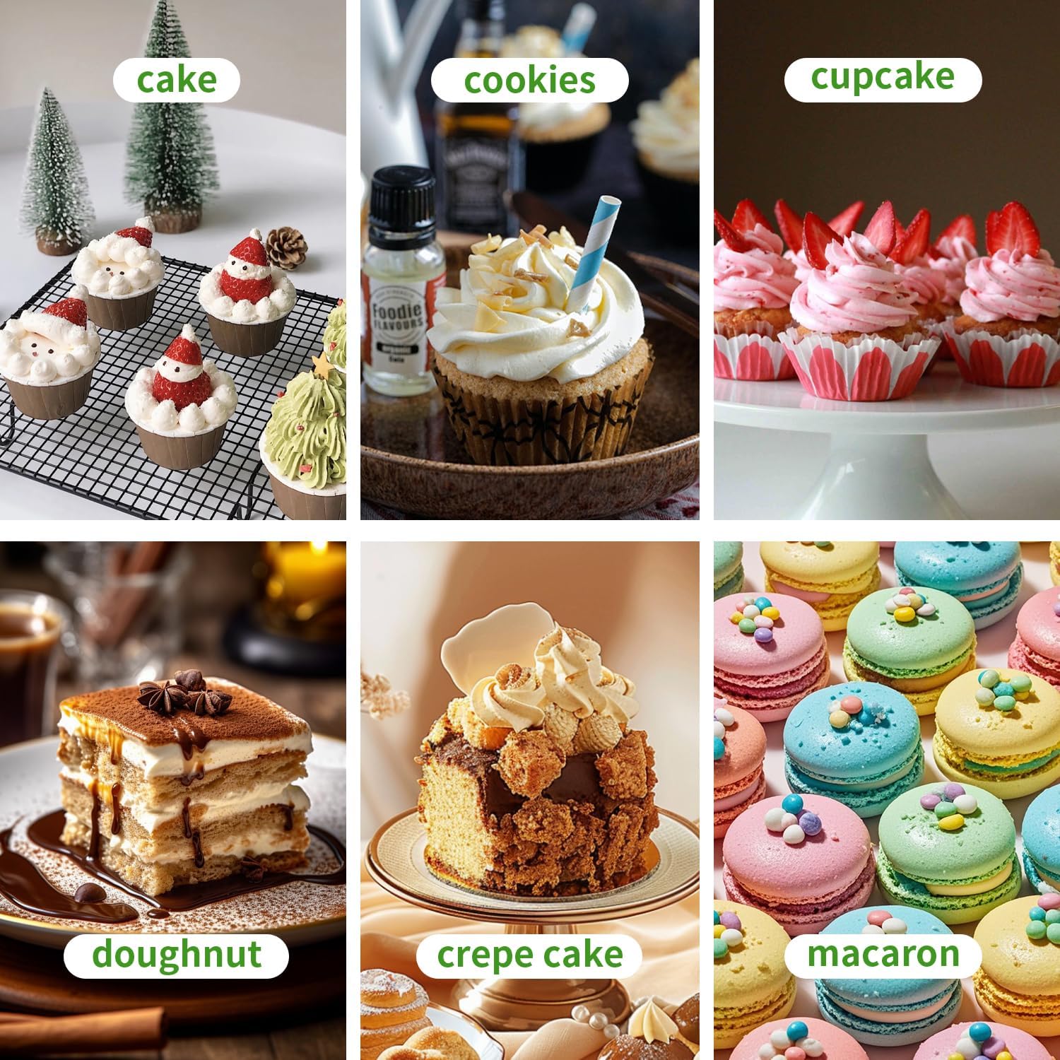 JCD 9 Packs Cake Cupcakes Combo Box 1+5 Cupcake Containers with Gift Ribbon Bento Clear Boxes (5 Cupcakes with a mini Cake) (1+5/9Pcs)