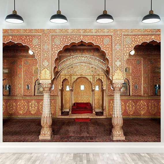 Indian Royal Palace Backdrop 10x8ft India Theme Birthday Wedding Party Decoration Photoshoot Props