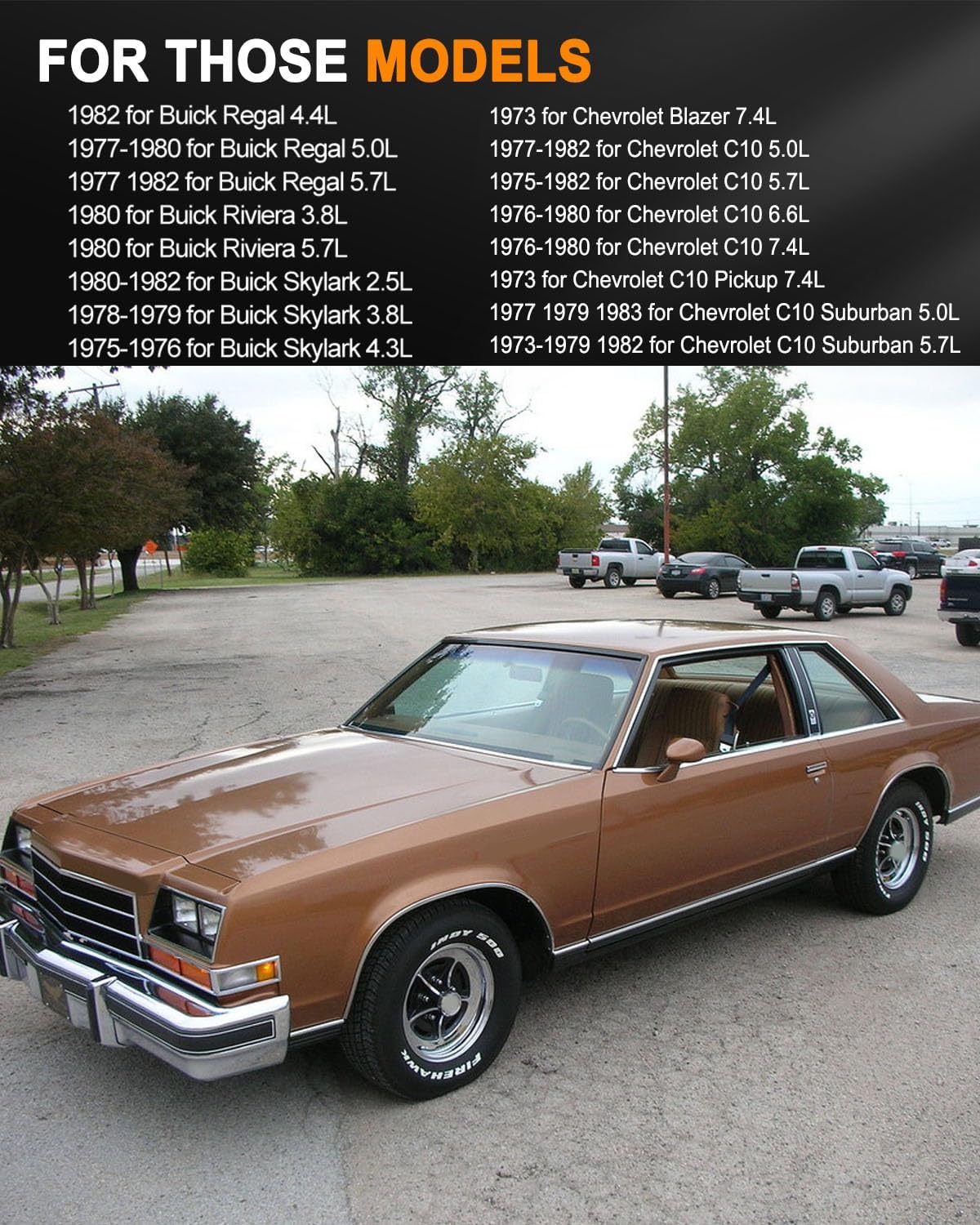 New Alternator Fit for 1973-1974 for Buick Apollo 4.1L 1973-1974 for Chevrolet K20 Pickup 7.4L 1975-1976 for Chevrolet Monte Carlo 5.7L, Replace OE 7127-SE105