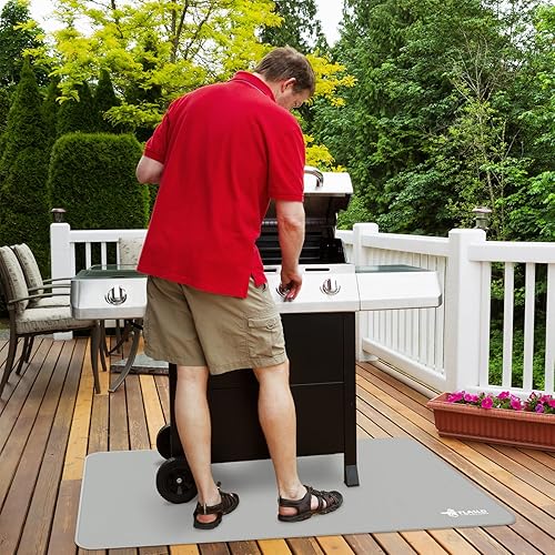 Miniatura 7 de FLASLD Alfombra de Piso Multiusos Ignífuga de 24 X 42 Pulgadas para Uso en Interior o Exterior, Almohadilla para Barbacoa, Estufa de Cocina, Placa