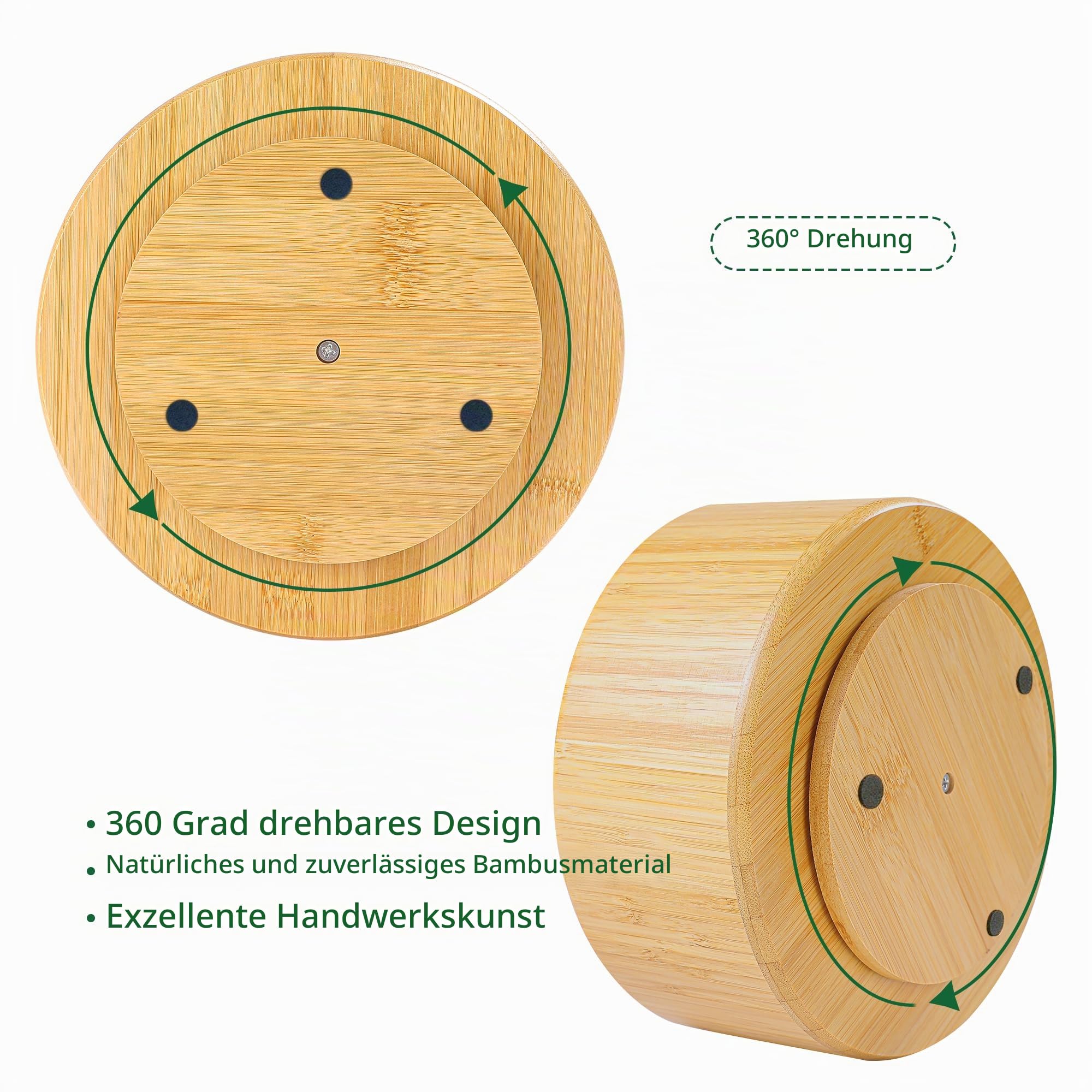 Utoplike Bamboo Desk Organizer, Schreibtisch Organizer, große Kapazität Pen Holder Lagerung für Bleistifte, Farbstifte, Pinsel, 360 Grad drehbar Büro Veranstalter, Holz Farbe