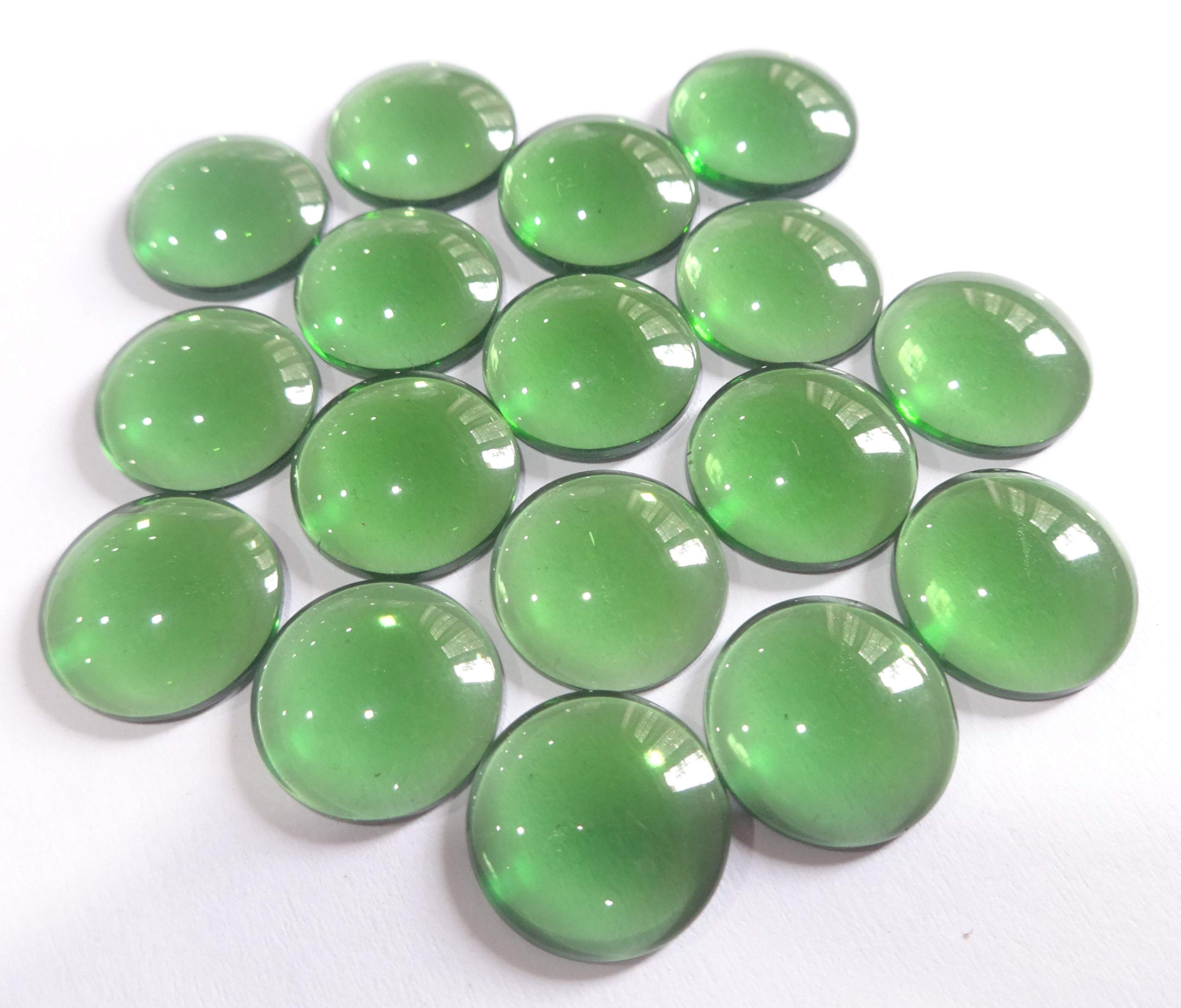 Excel Impex 100% Flat Bottom Round Shaped Glass Crystals, Glass Pebbles Glass Gems for Decoration, Making Crafts or Aquarium Decor(Dia 15 mm)- Set of 30 | Color Green (B07PYSC2J5) Amazon Price History, Amazon Price Tracker