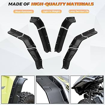 Amazon.com: UTVSXPERT Wider Front and Rear Fender Flares Set for