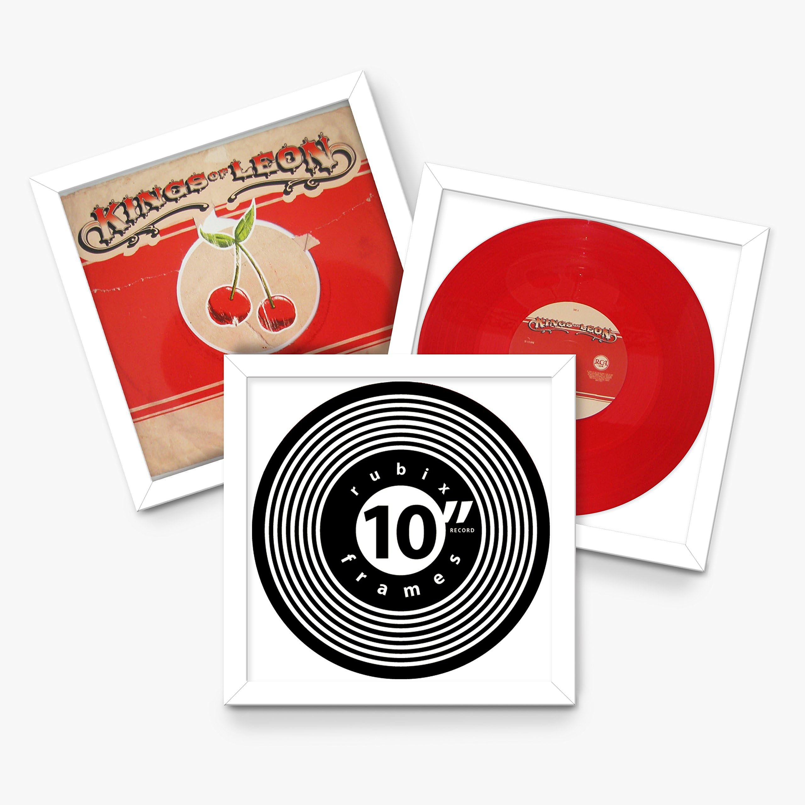 10” Inch Vinyl Record Frame - WHITE - Quality Wooden Picture Frame with Acid Free Mount and Conservation Backing - Disc or Cover - Handmade to Order in England, Devon, UK by RUBIX FRAMES