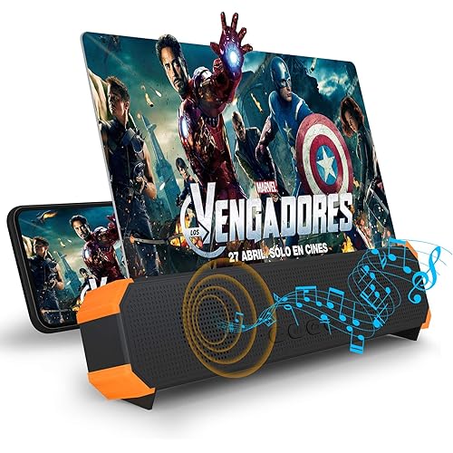 Syscicry 18 Inch Screen Magnifier, 3D Magnifier Projector Screen, Foldable Phone Stand with Screen Amplifier – Compatible with All Smartphones