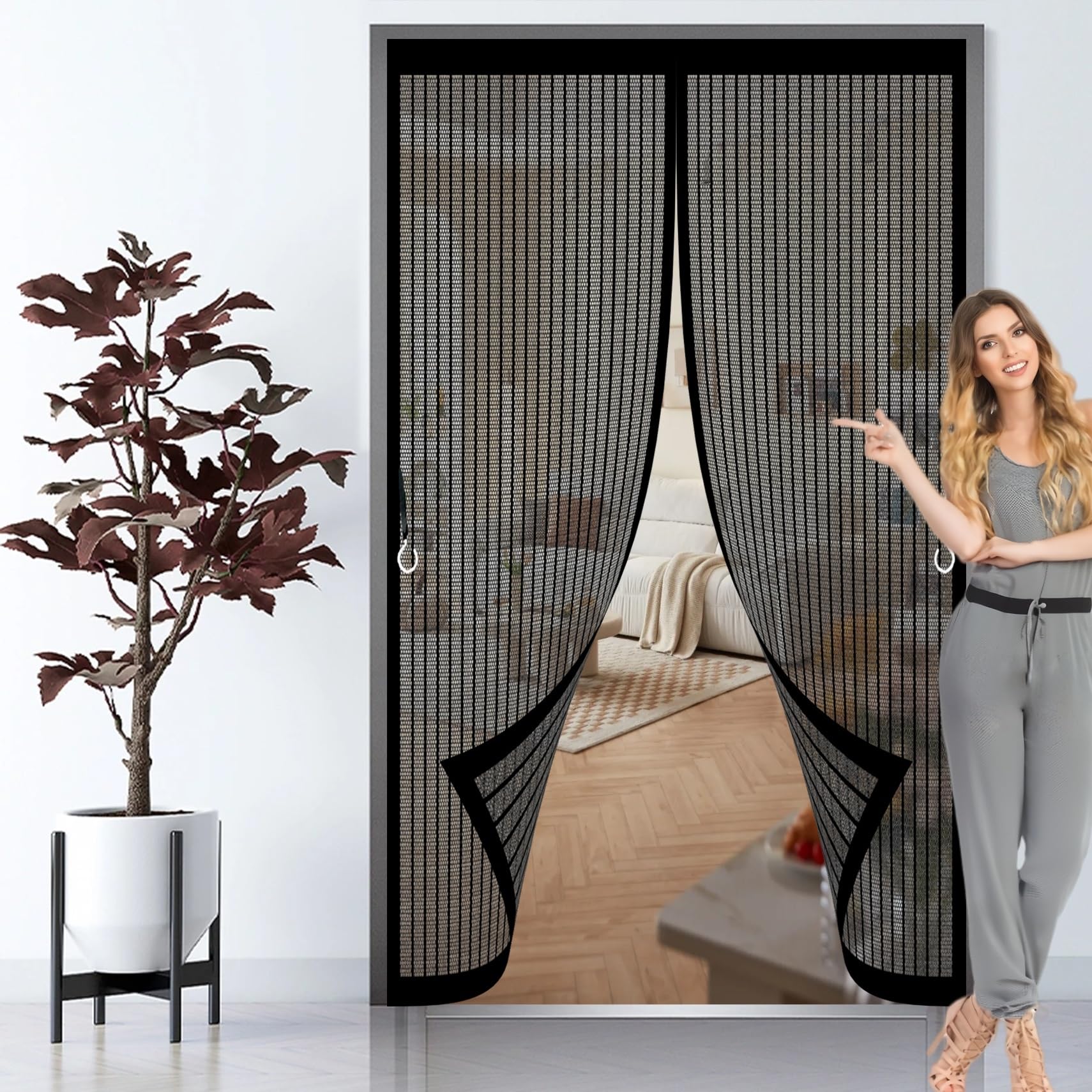 Moustiquaire aimantée pour porte anti-moustique efficace
