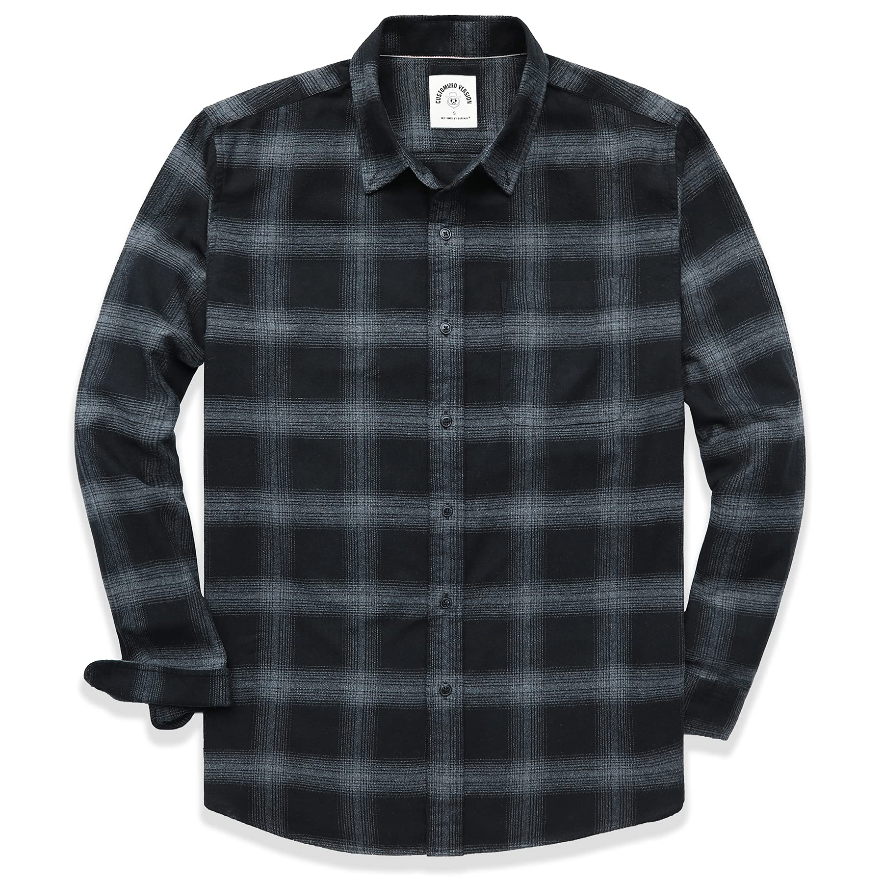 DubinikMen's Flannel Shirt Men's Checked Western Cowboy Vintage Long Sleeve Poppers Cotton Casual Shirts