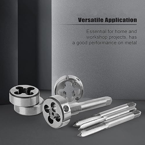 Miniatura 9 de Juego de 110 piezas de roscas métricas y troqueles, roscas métricas M2-M18 para cortar roscas externas e internas, vienen con estuche de