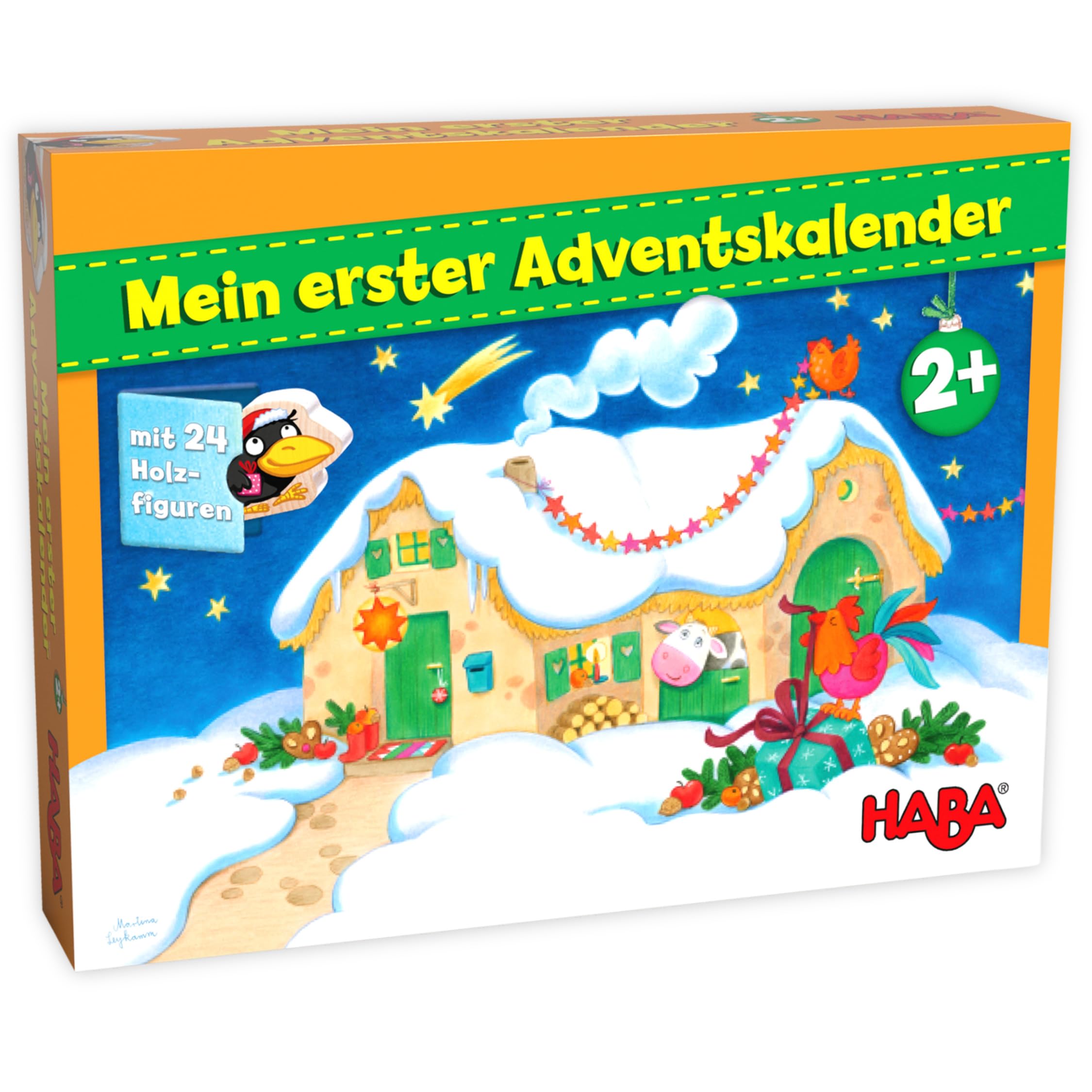 HABA Mein erster Adventskalender Bauernhof – Holzfiguren & Weihnachtsgeschichten – 3-D-Spielkulisse – Spielfreude & Weihnachtszauber für Kinder ab 2 Jahren – 1304902001