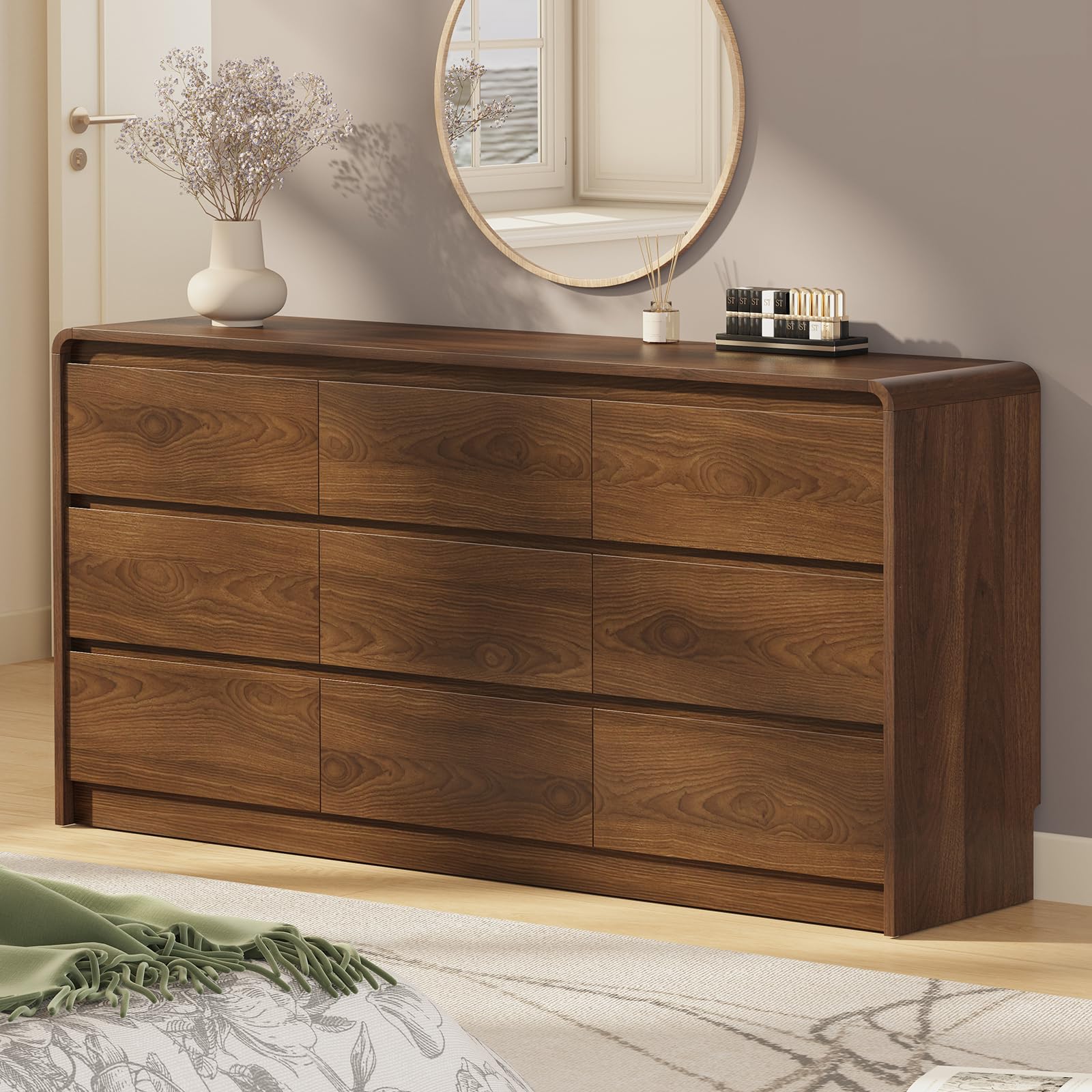 Messenya Modern 9 Drawer Dresser, 63 Inch
