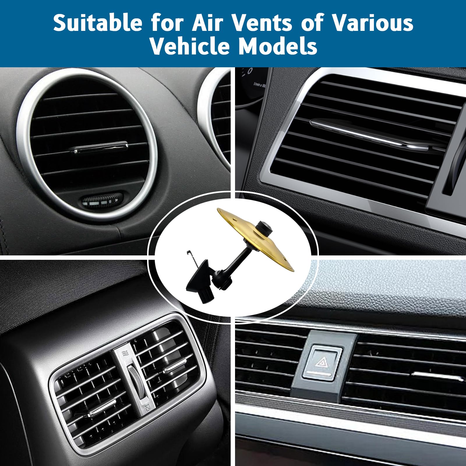 Car Cymbals, Car Crash Cymbal Vents - Compact and Durable Driver Music Car Accessories, Easy Clip-On Mini Cymbals for Car Dashboard, Suitable for All Vehicles