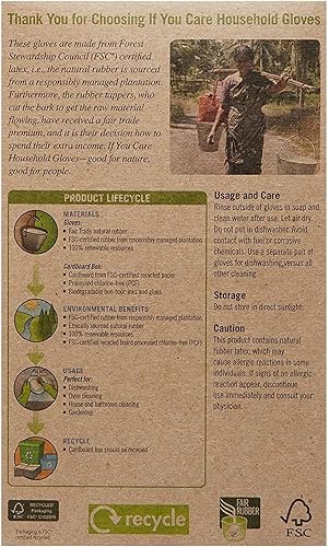 Miniatura 2 de IF YOU CARE - Guantes para el hogar con forro de algodón medio 1 unidad