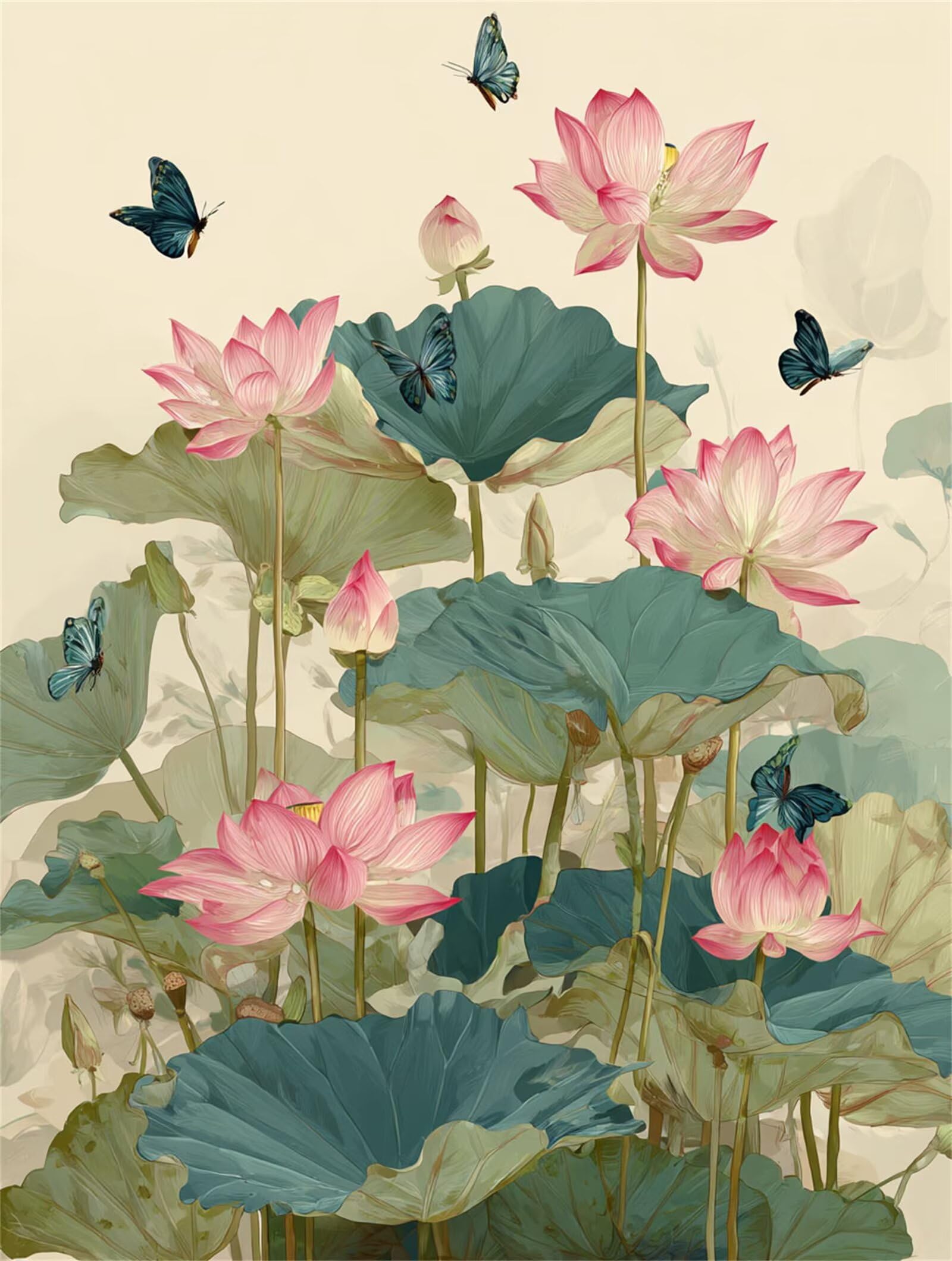 Dipingere con i Numeri Adulti Fiori, farfalla Dipingere con i Numeri Bambini DIY Kit, Set Premium con Pennelli, Decorazione Casa & Creativo Regalo, Attività di Tempo libero 90x120cm z-116