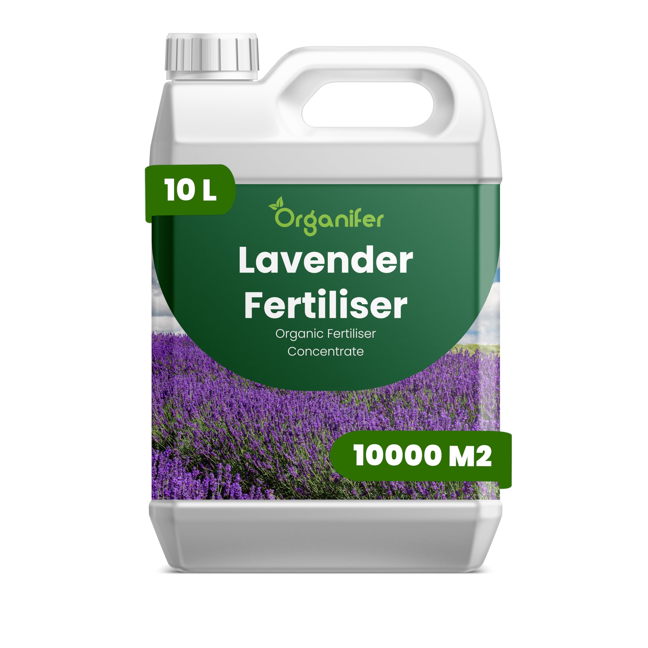 Lavendel Flüssigdünger - 10L - NPK 2-1-8 | Flüssig-Pflanzendünger Für Große Beete - Pflanzkübel Und Langanhaltende Sommerblüte - Organifer