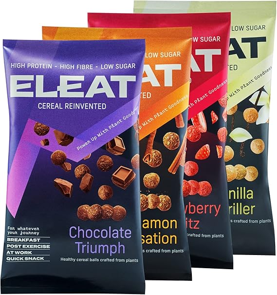 ELEAT Protein Cereal MultiPack 4 x 50g Pouches Taster Variety Pack
