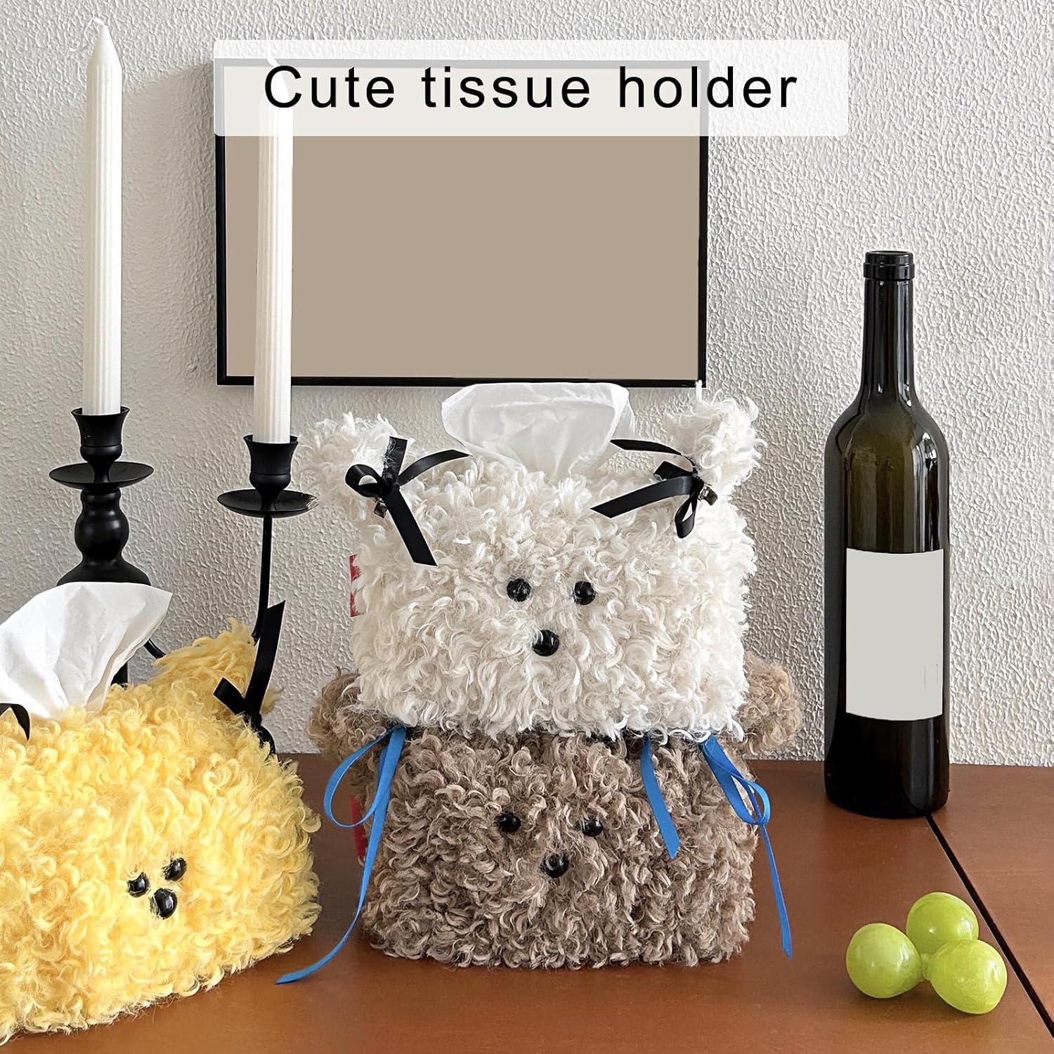 and Soft Plush Dog Tissue Box Plush Doggy Tissue Box Organizers Elegant Container Portable Paper Holder Car Accessory