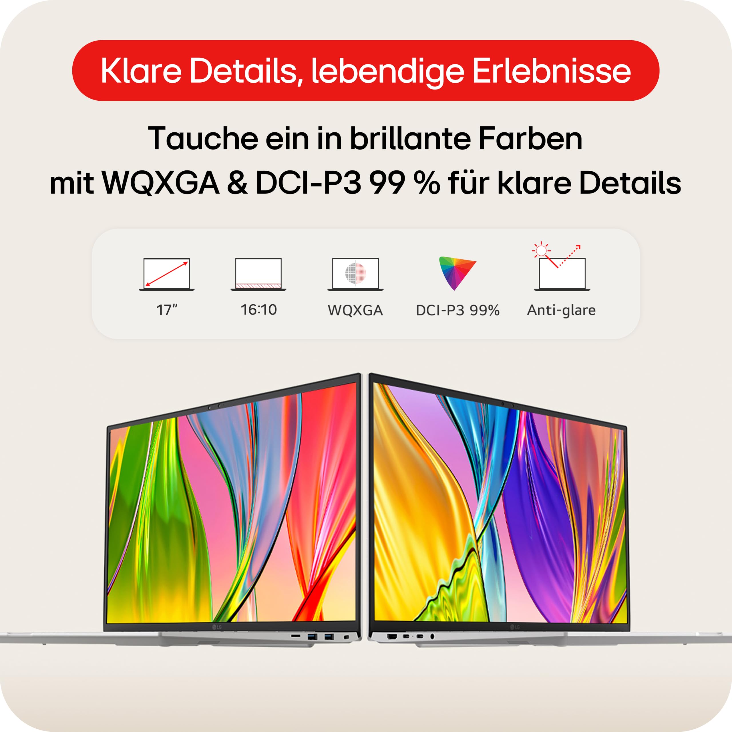 LG gram 17 17Z90TL-G.AU8BG (17 Zoll) IPS Notebook, Intel Core Ultra 7 258V, 32GB RAM, 2TB SSD, Intel Arc™ Graphics 140V, federleicht (1,389 kg), gram AI, Copilot+ PC, 77 Wh, Thunderbolt 4, Schwarz