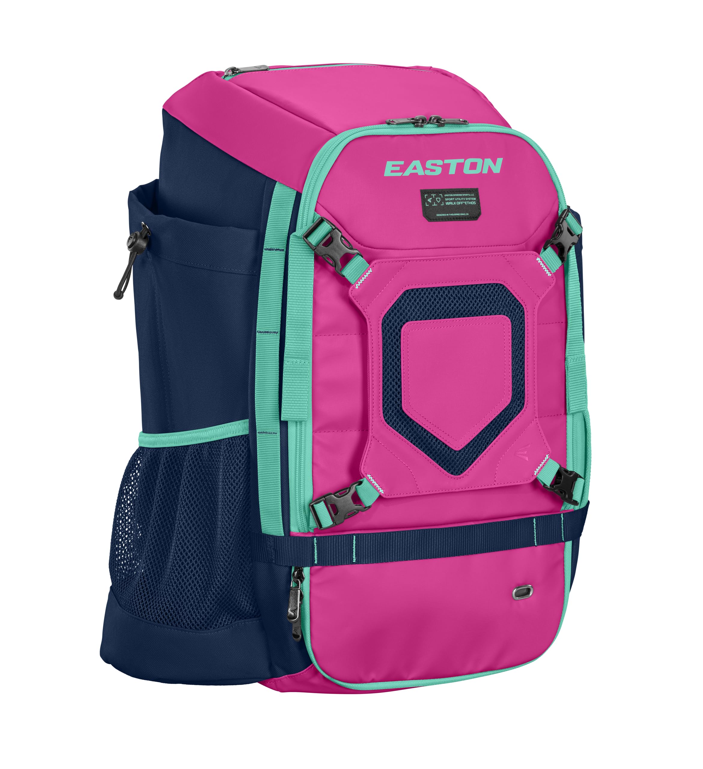 Easton Walk-Off Ethos Backpack Equipment Bag, Pink/Navy/Mint, Backpack