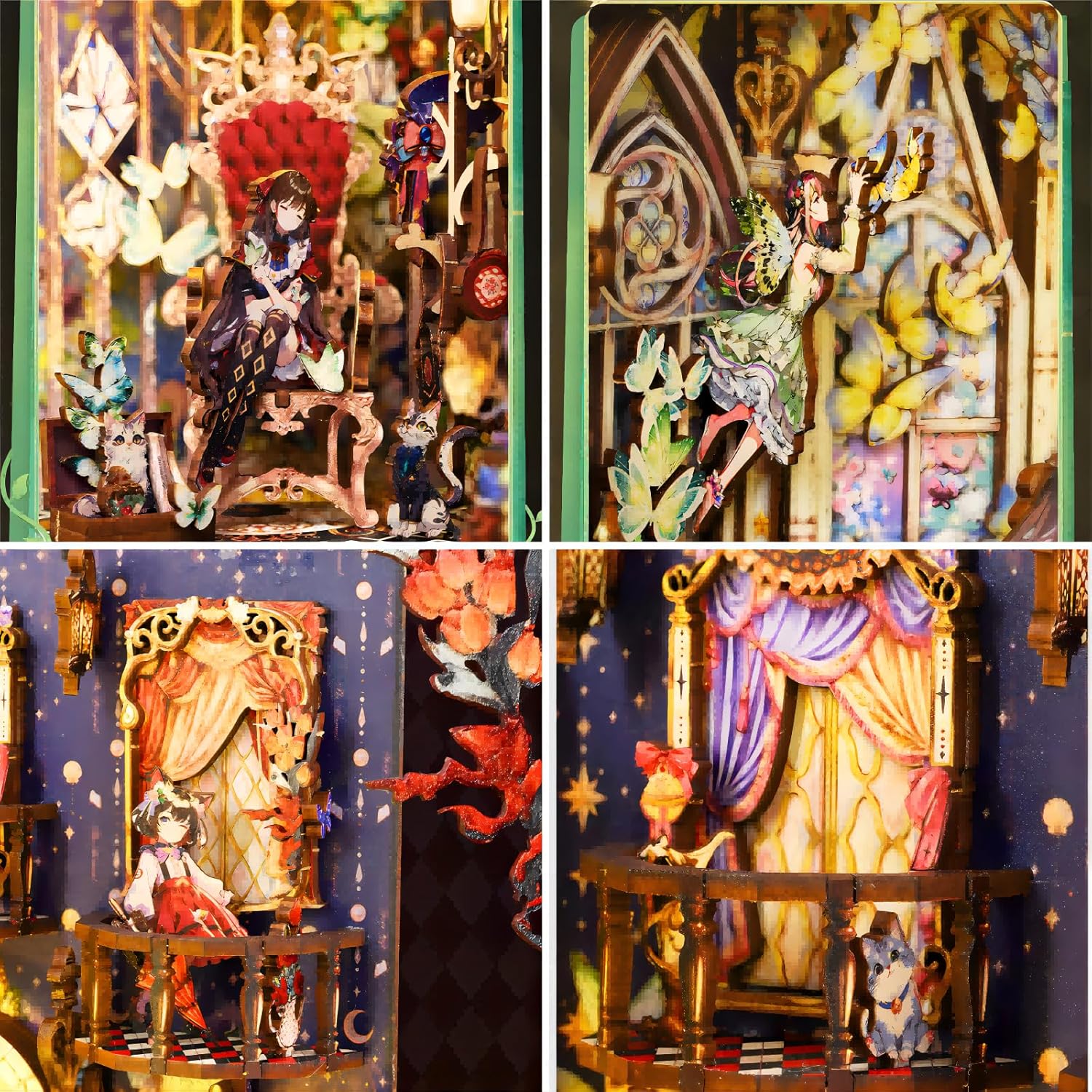 OZJAY Book Nook - DIY Miniature House Kit for Bookshelf, Miniature Kit for Adults, Booknook Tiny House Decor 3D Wooden Puzzle, Craft Kits for Family Friends Birthday Christmas, Fairy Tale Elves